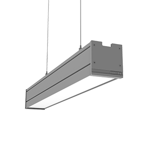 ПОДВЕСНОЙ 26 ВТ 3000 К 514Х65Х65 ММ IP54 RAL7045 СЕРЫЙ МУАР С РАССЕИВАТЕЛЕМ ОПАЛ, С ДЕКОРАТИВНЫМ ПРОВОДОМ 2 М И КОМПЛЕКТОМ ПОДВЕСОВ 2 М DALI