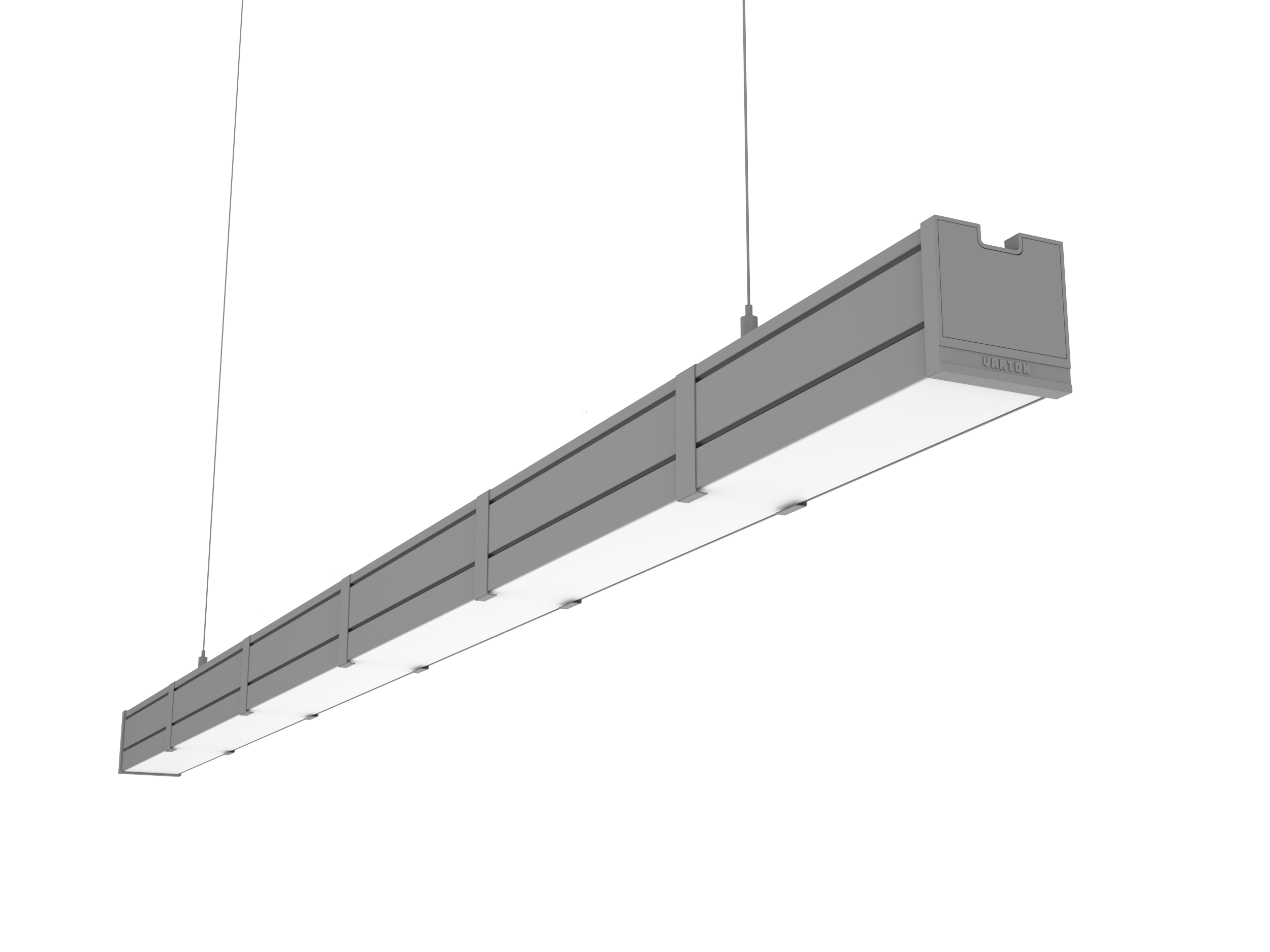 ПОДВЕСНОЙ/НАКЛАДНОЙ 1516 Х 66 Х 68 ММ 21 ВТ 4000 К CRI 90 RAL7045 СЕРЫЙ МУАР С ДЕКОРАТИВНЫМ ПРОВОДОМ 2 М И КОМПЛЕКТОМ ПОДВЕСОВ 2 М ОПАЛОВЫЙ РАССЕИВАТЕЛЬ ЗАКАЛЕННОЕ СТЕКЛО DALI