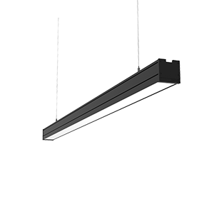 ПОДВЕСНОЙ 73 ВТ 4000 К 1507Х65Х65 ММ IP54 RAL9005 ЧЕРНЫЙ МУАР С РАССЕИВАТЕЛЕМ ОПАЛ, С ДЕКОРАТИВНЫМ ПРОВОДОМ 2 М И КОМПЛЕКТОМ ПОДВЕСОВ 2 М DALI