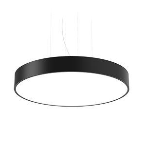 50 ВТ ПОДВЕСНОЙ CRI90 3000 K С РАССЕИВАТЕЛЕМ ОПАЛ RAL9005 ЧЕРНЫЙ МУАР