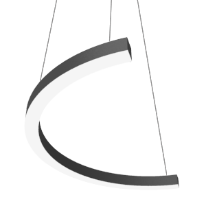 38 ВТ CRI90 3000 К ПОДВЕСНОЙ RAL9005 ЧЕРНЫЙ МАТОВЫЙ С РАССЕИВАТЕЛЕМ ОПАЛ